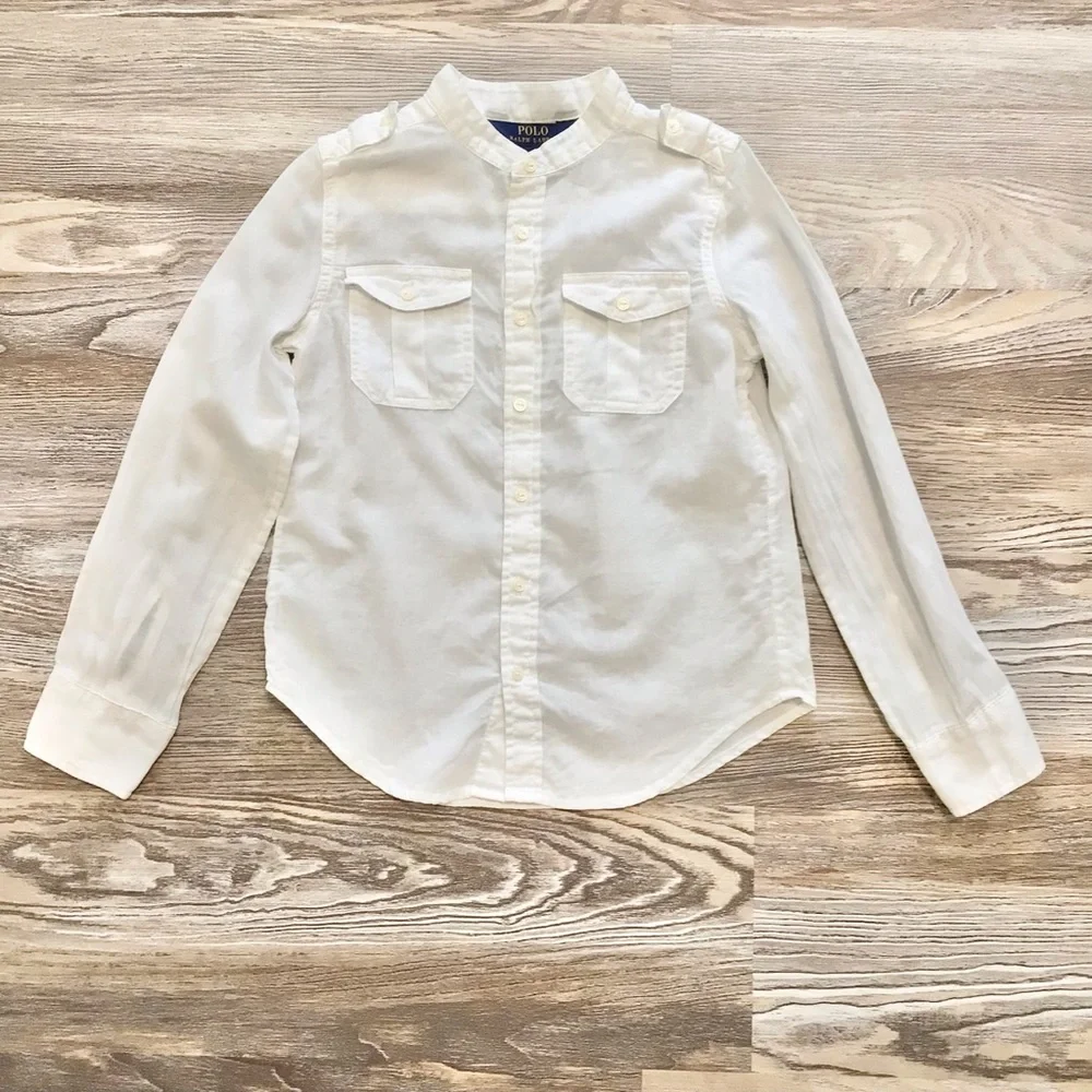 Polo Ralph Lauren White Long Sleeve Button Down Shirt 7 - Picture 2 of 11